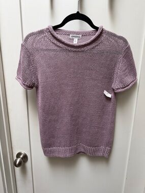Nordstrom Dusty Lavender Knit Short Sleeve Top